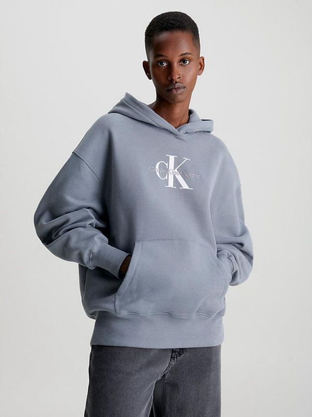 Calvin Klein USA Oversized Monogram Womens Hoodie Blue 5928476-NK